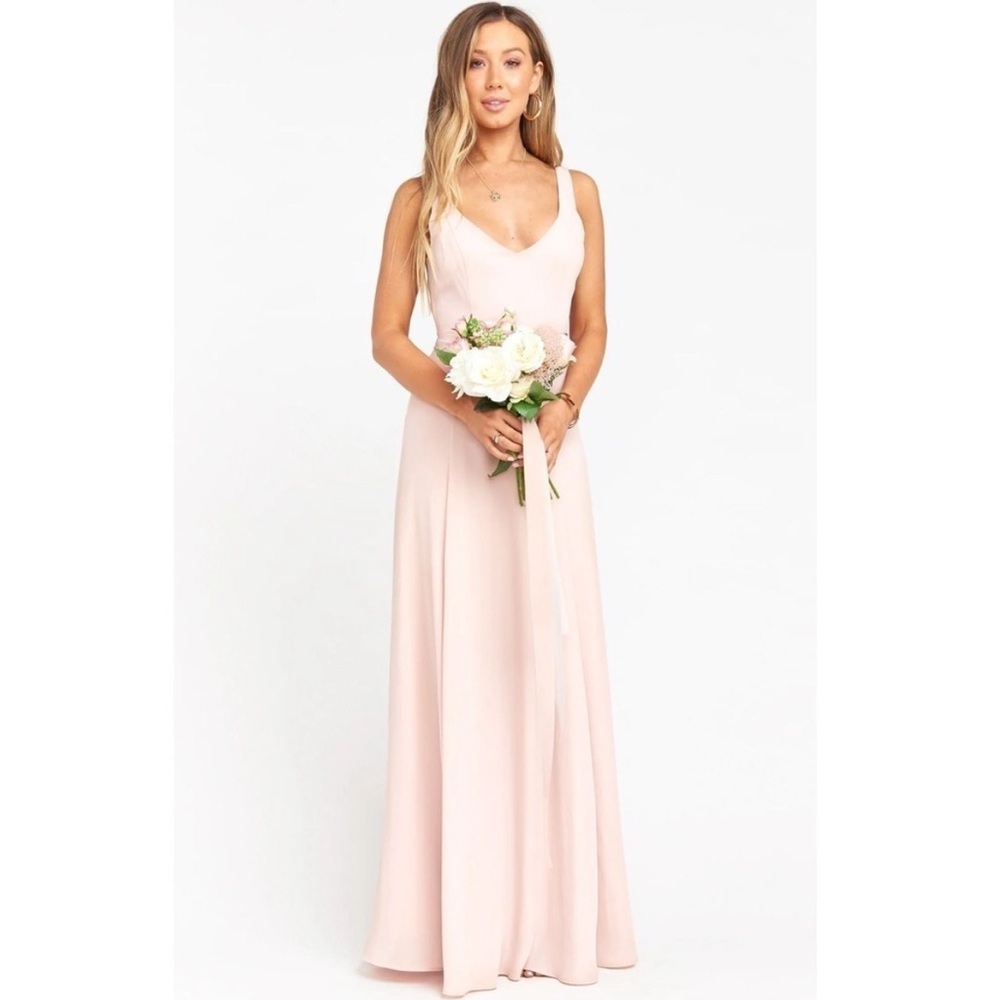 Show Me Your Mumu Jenn Maxi Dress in Dusty Blush Crisp Bridesmaid Wedding NWT